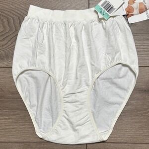 Vintage 90s High Waist Made In USA Seamless Nylon Brief Panty White By Size 8/9